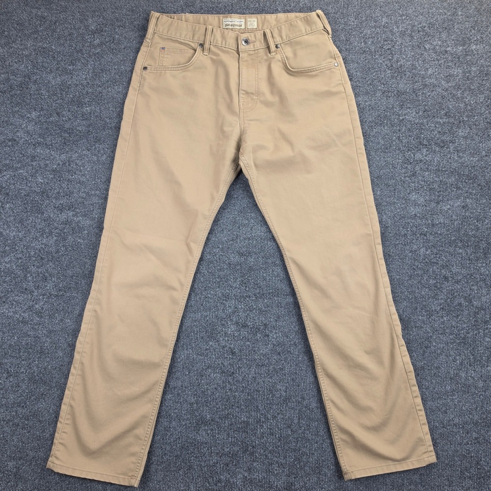 Patagonia Performance Twill Jeans Men's 33x32 Straight Fit Pants Khaki Brown
